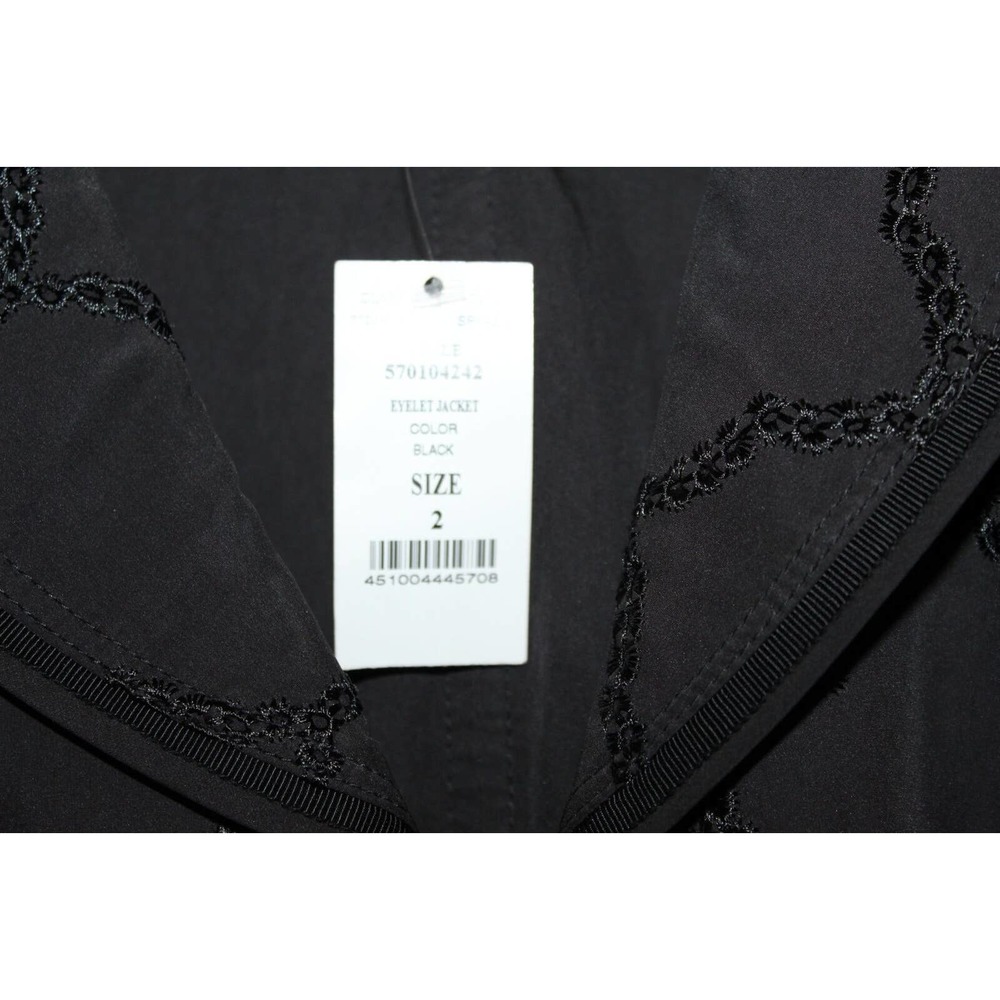 NWT White House Black Market Eyelet Stand Collar Jacket Black Size 2 H14202 - Picture 7 of 13